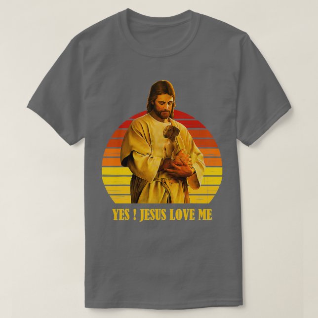 Camiseta Gracioso Jesús Cargando Perro Dachshund (Diseño del anverso)