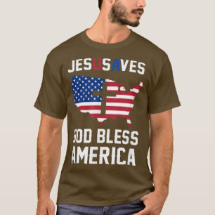 Camiseta Gracioso Jesús cristiano salva a EE.UU. patriótico