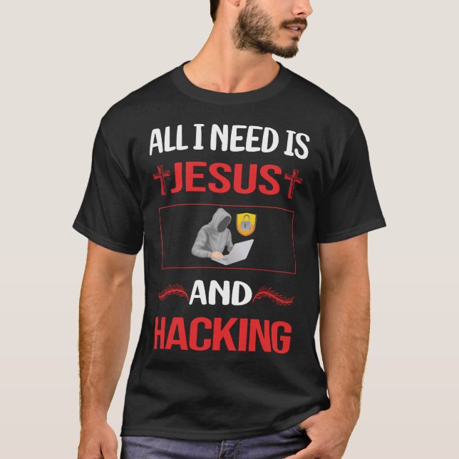 Camiseta Gracioso Jesús Hacking Hacker (Anverso)