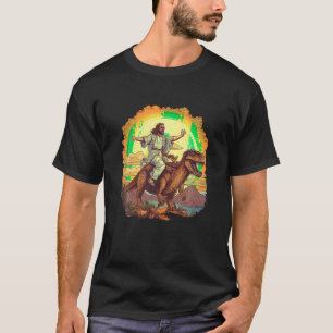 Camiseta Gracioso Jesús montando meme de Rex Dinosaur parod