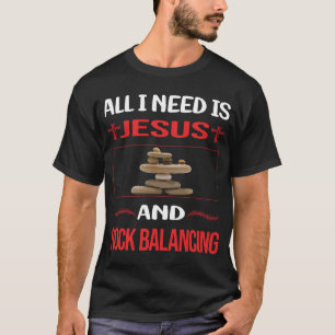 Camiseta Gracioso Jesús Rock Balancing Stone Stones Rockear