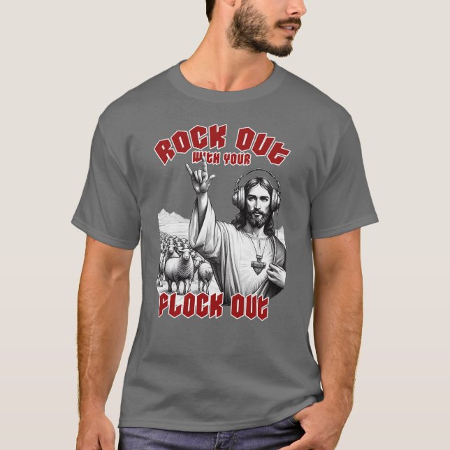 Camiseta Gracioso Jesús sacude con tu rebaño (Anverso)