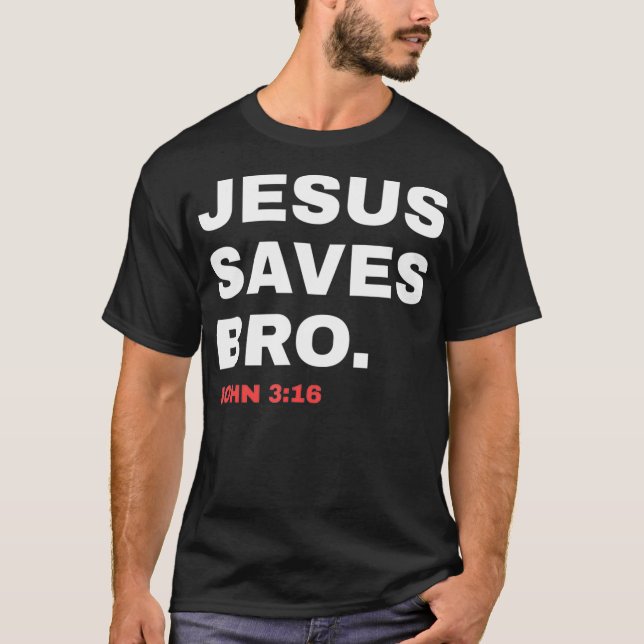 Camiseta Gracioso Jesús salva a la iglesia cristiana herman (Anverso)