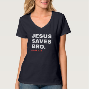 Camiseta Gracioso Jesús salva a la iglesia cristiana herman