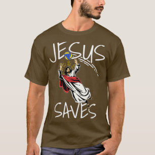 Camiseta Gracioso Jesús salva regalo de voleibol impreso Vo