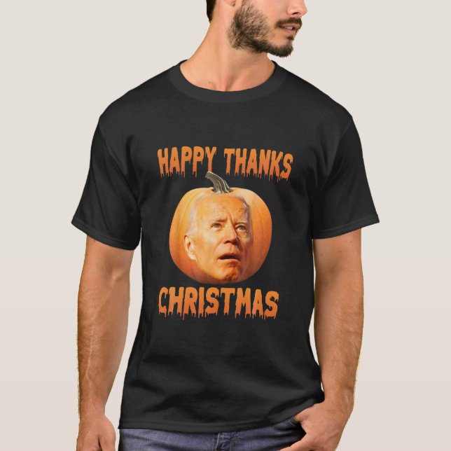 Camiseta Gracioso Joe Biden confundió calabaza anti Biden f (Anverso)
