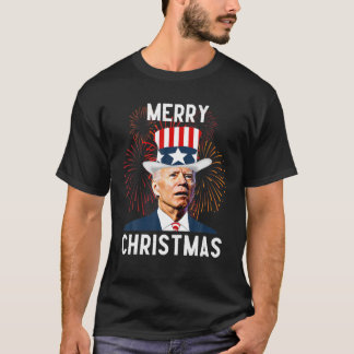 Camiseta Gracioso Joe Biden Feliz Navidad Para El 4 De Juli
