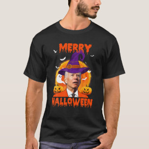 Camiseta Gracioso Joe Biden Merry Halloween Confuso para di