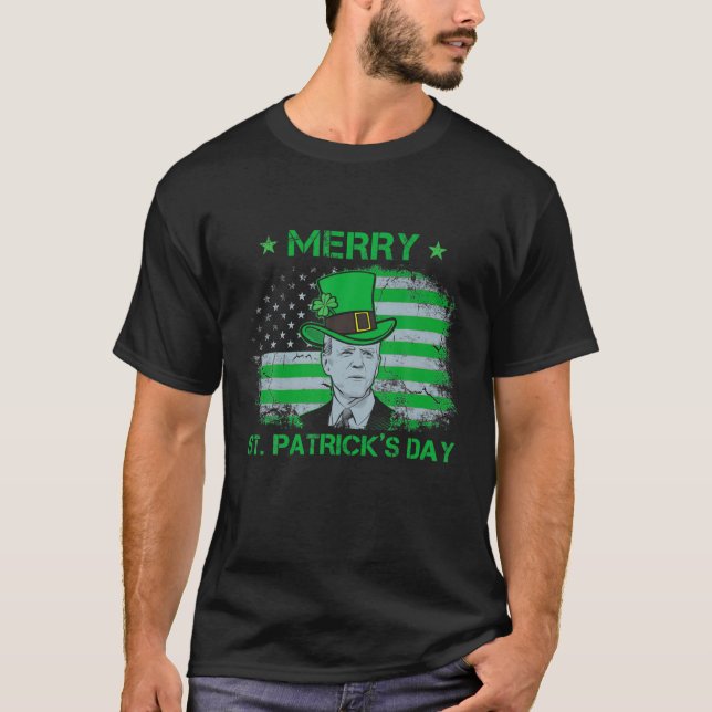 Camiseta Gracioso Joe Biden Merry St. Patrick's Day Merry C (Anverso)