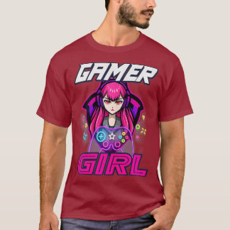 Camiseta Gracioso juego de Chica de video juego de mujeres 