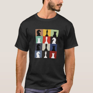 Camiseta Gracioso juego de té de tablero de ajedrez Humor S