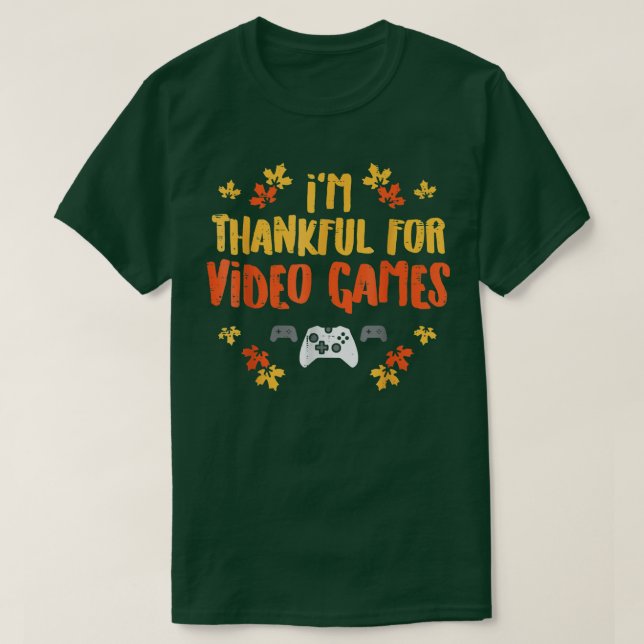Camiseta Gracioso juego de video de acción de gracias Leav (Diseño del anverso)