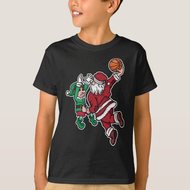 Camiseta Gracioso jugador de baloncesto Santa (Anverso)