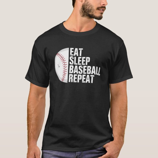 Camiseta Gracioso Jugador De Béisbol De Duerma De Béisbol D (Anverso)