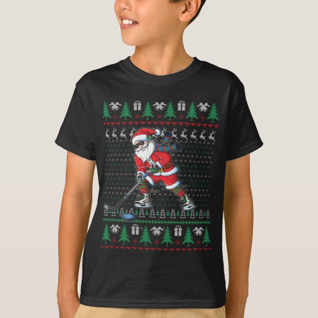 Camiseta Gracioso jugador de hockey sobre hielo de Santa Ic (Anverso)