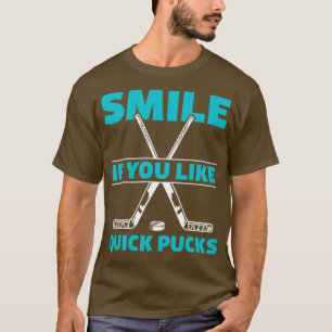 Camiseta Gracioso jugador de hockey sobre hielo Quick Pucks
