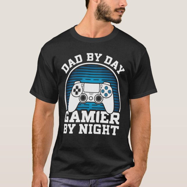 Camiseta Gracioso Jugador De Papá Por Estilo Retro Nocturno (Anverso)