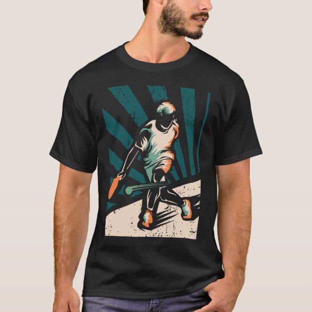 Camiseta Gracioso jugador de pelota retro vintage (Anverso)