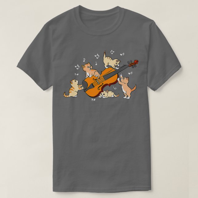 Camiseta Gracioso jugador de violín de gato (Diseño del anverso)