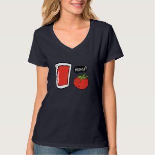 Camiseta Gracioso Jugo De Tomate Vegano Y Ensalada