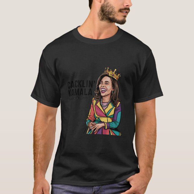 Camiseta Gracioso Kamala Harris Riéndose de la Reina de la  (Anverso)