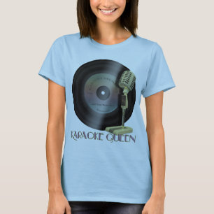 Camiseta Gracioso Karaoke Queen Vinyl Record