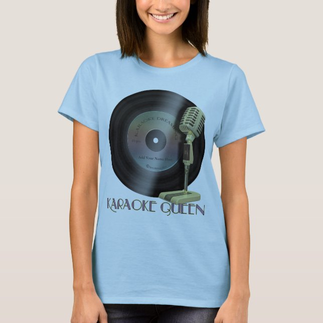 Camiseta Gracioso Karaoke Queen Vinyl Record (Anverso)