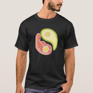 Camiseta Gracioso Keto Dieta Carne Huevos Aguacate Ying Yan