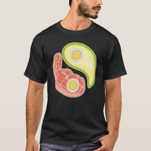Camiseta Gracioso Keto Dieta Carne Huevos Aguacate Ying Yan