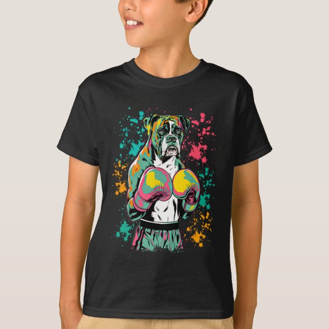 Camiseta Gracioso Kickboxing O Boxeo De Boxeo Perro Para Ho (Anverso)