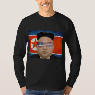 Camiseta Gracioso Kim Jong Un Gafas de Sol Americanas 4 de 