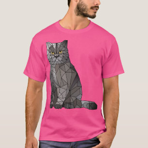 Camiseta Gracioso Kitt Geométrico De Poligón De Gato De Sho