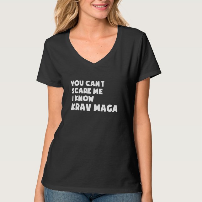 Camiseta Gracioso Krav Maga Combate Y Autodefensa (Anverso)