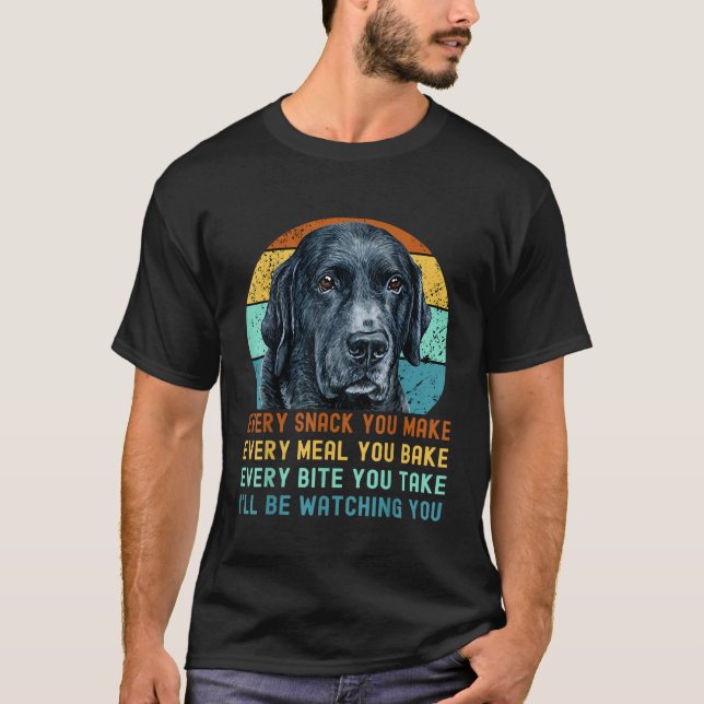 Camiseta Gracioso Laboratorio Negro Labrador Perro Recupera (Anverso)