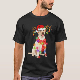 Camiseta Gracioso Labrador Santa Hat Xmas Luces Gigantes Pe
