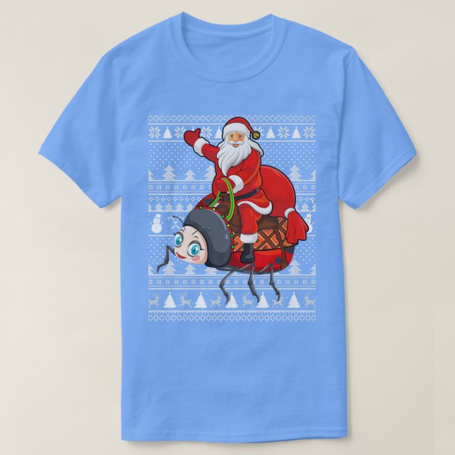 Camiseta Gracioso Ladybug Lover Santa Riding Ladybug Ugly C (Diseño del anverso)