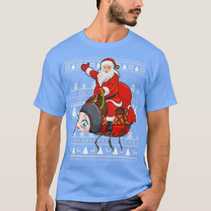 Camiseta Gracioso Ladybug Lover Santa Riding Ladybug Ugly C