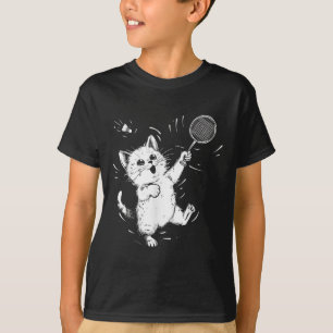 Camiseta Gracioso lanzador Badminton Cute Cat Badminton