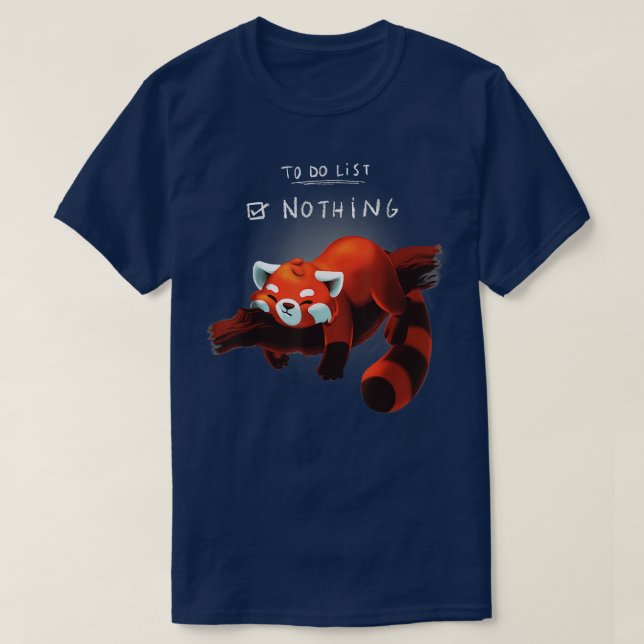 Camiseta Gracioso Lazy Red Panda Para hacer lista (Diseño del anverso)