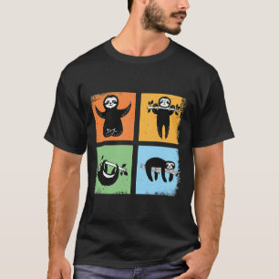 Camiseta Gracioso Lazy Sloth Retro Vintage Style