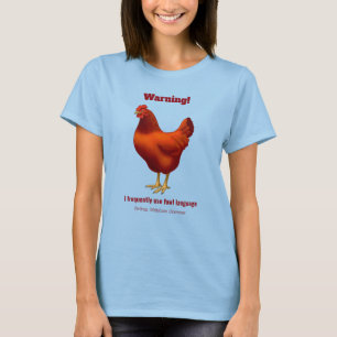 Camiseta Gracioso Lenguaje de Vaca Granjero de Pollo Rojo H