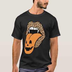 Camiseta Gracioso Leopard Lips Brompkin Gráfico Hallween T 