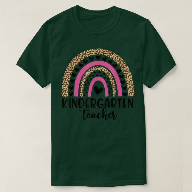 Camiseta Gracioso leopardo arcoiris, profesor de guardería, (Diseño del anverso)