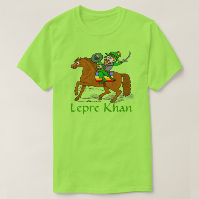 Camiseta Gracioso Lepre Khan St Patrick's Day Leprechaun Hu (Diseño del anverso)