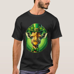 Camiseta Gracioso Leprechaun Giraffe St Patricks Day Niños 