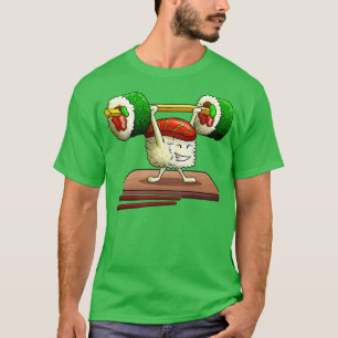 Camiseta Gracioso levantamiento de peso de sushi suave comi