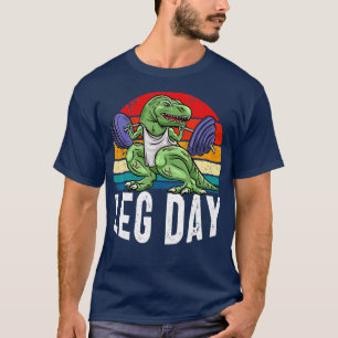 Camiseta Gracioso Levantamiento De Peso Funny Leg Day Rex S