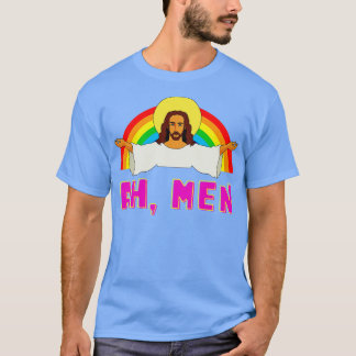 Camiseta Gracioso LGBT Ah Hombre Jesús Orgullo Gay Arcoiris