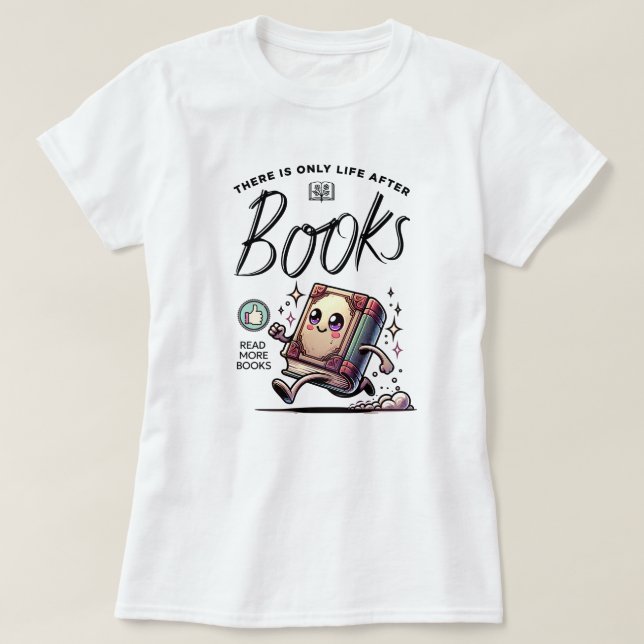 Camiseta Gracioso libro de Kawaii con cita Leer más libros (Diseño del anverso)