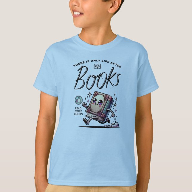 Camiseta Gracioso libro de Kawaii con cita Leer más libros (Anverso)